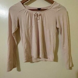 Coquette Baby Pink Bow Long Sleeved Top Size 10/12 Brandy Melville Look Alike